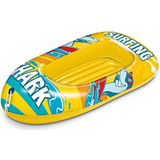 Mondo Toys 16922 Surfing Shark Boat Tank Top met opblaasbare bodem, opblaasbaar, voor kinderen, 112 cm, pvc, hitteverzegeld, duurzaam