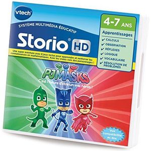 VTech - Storio PJ Masks, HD-speelpatroon voor kindertablet met 8 spelletjes en 1 avontuur, cadeau voor kinderen van 4 jaar tot 7 jaar, inhoud in het Frans