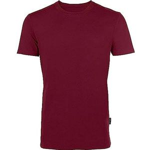 HRM Luxe T-shirt met ronde hals voor heren, hoogwaardig T-shirt, ronde hals, 100% biologisch katoen, basic T-shirt, wasbaar tot 60 °C, hoogwaardige en duurzame herenkleding, bordeaux/wijnrood, XXL, wijnrood/bordeaux