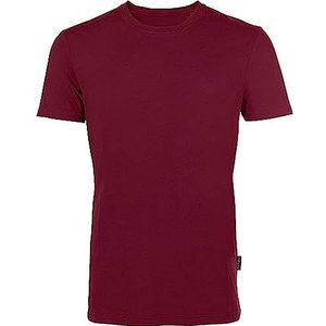 HRM Luxe heren T-shirt met ronde hals van 100% biologisch katoen, basic T-shirt wasbaar tot 60 °C, hoogwaardige en duurzame herenkleding, bordeaux/wijnrood, 5XL, wijnrood/bordeaux