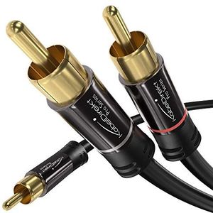 KabelDirekt 5 m Y-kabel RCA-kabel (1 x RCA-stekker naar 2 x RCA-stekker) PRO Series