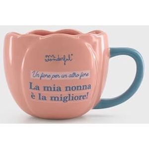 Mr.Wonderful - Mok - Een bloem voor een andere bloem, Mijn oma is de beste! - Keramische rozenmok met boodschap voor grootmoeders - Cadeau voor Moederdag