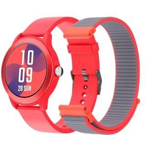 SPC Smartee Duo Vivo Smartwatch rood met verwisselbare armband, ronde wijzerplaat met hoge definitie 1,27 inch, bluetooth-oproepen, 8 dagen batterij, 100 sporten, IP68
