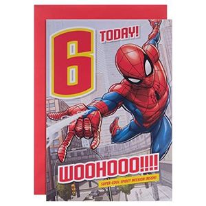 Hallmark Verjaardagskaart voor kinderen voor de 6e verjaardag, motief: Marvel Spider-Man