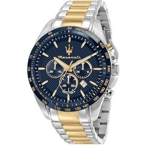 Maserati Traguardo R8873612046 chronograaf horloge voor heren, gelimiteerde editie, zilver en goud, 45 mm, armband, zilver en goud., Armband