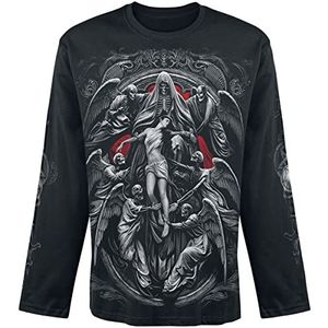 Spiral Reaper's Door heren T-shirt, lange mouwen, zwart, regular / standaard snit, zwart.