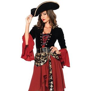 Leg Avenue Capitaine Pirate Costume pour Femme Noir/Bordeaux Taille M