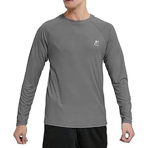 MeetHoo Rashguard herenshirt met lange mouwen UV-bescherming UPF 50+ stretch UV-bescherming voor surfen, zwemmen, hardlopen