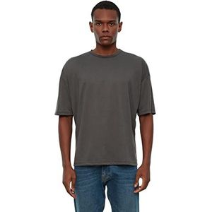 Trendyol Homme Oversize Basic Crew Neck Knit T-Shirt, Anthracite, S