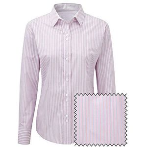 Alexandra STC-NF197P8-26 damesshirt strepen lange mouwen 65% polyester 35% katoen, maat 26 roze/blauw, Roze/Blauw
