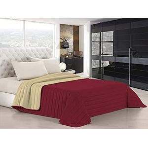 Italian Bed Linen Elegant zomerdeken microvezel Bordeaux/Panna, 1-zits, 220 x 270 cm