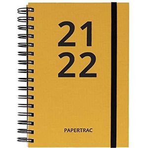 Papertrac - Ocher – schoolagenda 2021 – 2022 – dagkalender – 320 pagina's – DIN A5 – 16 x 21 cm – Spaans – Engels