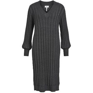 Object Objalice L/S Knit Dress Noos gebreide jurk voor dames, Donkergrijze mix