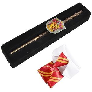 Ciao - Hermelien Granger toverstaf (30 cm) met stropdas en Gryffindor wapen in Harry Potter giftbox, kleur bruin, één maat, 31417