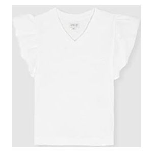Gocco Camiseta Cuello Pico Manga Corta Volant Brei, Jongens, Gebroken Wit, 8 jaar, Gebroken wit