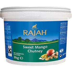 Rajah Mango Chutney - zacht, fruitig en zoet, licht scherp, 2 stuks, ideaal voor het kruiden van vlees, vis, kaas of als saus, 1 x 3 kg