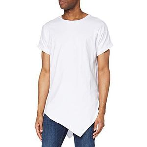 Urban Classics Asymetric Long Tee T-shirt voor heren (1 stuk), Wit (Wit 220)
