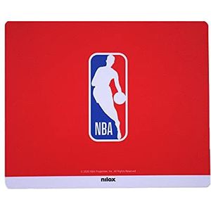 Nilox, NBA muismat rood met antistatisch en antislip oppervlak, geschikt voor optische en lasermuizen, afmetingen 21 x 25,5 x 0,5 cm en gewicht 50 g