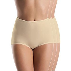 Ori Teyli Set van 3 bamboe slipjes voor dames, comfortabel ademend, stretch onderbroeken 36, Beige