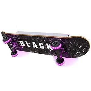 Evotec Easy CRUISER Skateboard LED wandlamp zwart 5 stuks / 3000K / 9W / 900 lumen / RGB-wielen / lichtbesturing via afstandsbediening, hout, 9 W, transparant, maat S