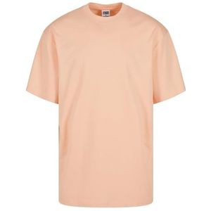 Urban Classics Tall Tee Oversized T-shirt voor heren, katoen, geribbelde ronde hals, verkrijgbaar in vele kleurvarianten, maten S tot 6XL, Softapricot