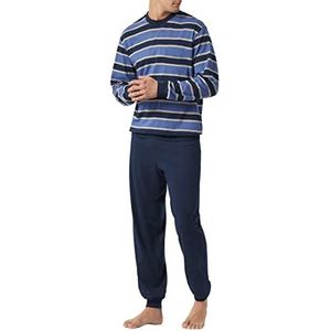 Schiesser Lange pyjama voor heren, blauw, jeans 27, Blauw