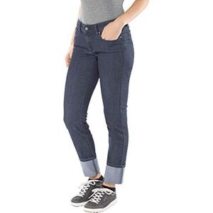 prAna - Zachte Kara jeans met lage tailleband, rekbaar met smalle pijpen met nauwe broekspijpen, Indigo