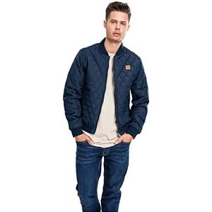 Urban Classics Diamond Gewatteerde herenjas van nylon, Navy (155)