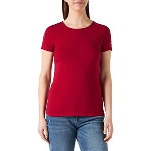 Urban Classics Dames T-shirt met strepen, Rood (Bourgundy 00606)