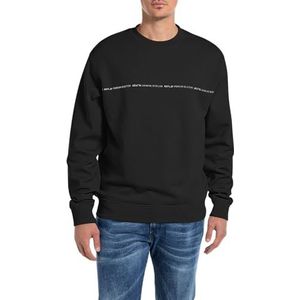 Replay Oversized sweatshirt voor heren, Zwart 098, 3XL