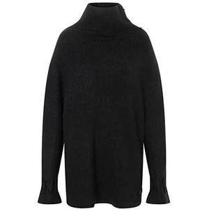 Timezone Dames gebreide trui Tortuel Sweater, zwart, M, zwart.