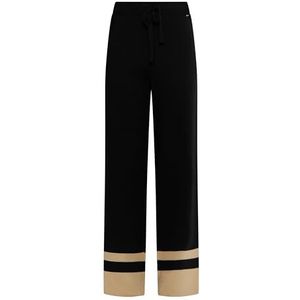 paino Pantalon en tricot pour femme, Noir/beige, XXL