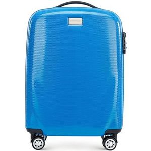 WITTCHEN PC Ultra Light Bagagekoffer van polycarbonaat, vier wielen, TSA-cijferslot, telescoopsteel van aluminium, Blauw, Handbagage