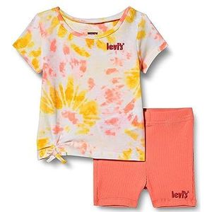 Levi's Kids Babymeisjes pyjamaset met shorts en T-shirt, Peaches N Cream, 3 maanden, Peaches N Cream