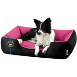 BedDog® Hondenbed LUPI, zwart/roze, L ca. 80 x 65 cm, mand, hondenkussen