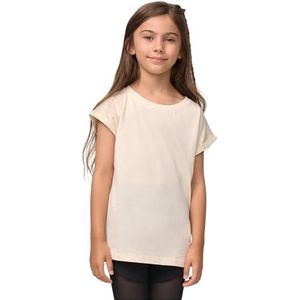 Urban Classics Meisjes-T-shirt van biologisch katoen met overgesneden schouders, Girls Organic Extended Shoulder Tee, verkrijgbaar in 8 kleuren, maten 110/116-158/164, wit zand