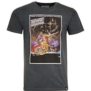 Recovered Star Wars Imperio Poster T-Shirt Stone Washed Antraciet, Meerkleurig