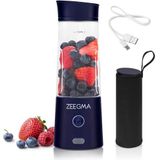 ZEEGMA VITAMINE GO Draagbare mixer, 450 ml, voor smoothies en eiwitdranken, USB, 25 toepassingen per lading, 5000 mAh batterij, personeel, 480 g, mini-blender met 6 messen, 2 snelheden, 300 W