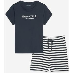 Marc O´Polo Ensemble pyjama court mixte & match pour femme, bleu marine/blanc, M