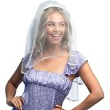 Boland 01424 - witte bruidssluier, kostuumaccessoires, hoofdband voor JGA, carnaval, themafeest en bruiloft