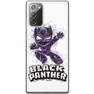 ERT GROUP Originele en officieel gelicentieerde Marvel Black Panther 017 beschermhoes voor de Samsung Galaxy Note 20, perfect aangepast aan de vorm van de mobiele telefoon, TPU case