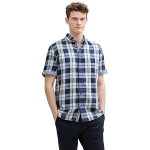 TOM TAILOR Chemise pour homme, 37315 - Indigo Mint Green Check, XXL