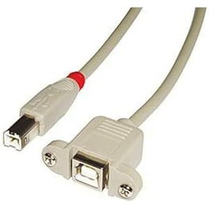 LINDY USB 2.0 verlengkabel type B/B, lichtgrijs, 0,5 m