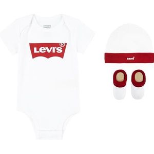 Levi's Kids Classic Batwing Kinderhoed bodysuit bootie set 3 stuks baby meisjes wit 6 maanden, wit, 6-12 maanden, Wit.