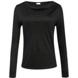 s.Oliver Schwarz LABEL T-shirt à manches longues avec col en cascade, 9999, 44