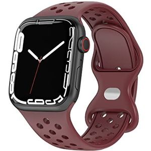 Armband compatibel met Apple Watch Sport siliconen armband voor iWatch SE Series 8 7 6 5 4 3 2 1 rood glanzend 42 mm/44 mm/45 mm, Helder rood, 42mm/44mm/45mm