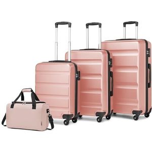 Kono Middelgrote handbagagekoffer, grote koffer met TSA-slot, harde schaal, ABS-schaal, cabinekoffer met Ryanair cabinetas, 40 x 20 x 25 cm, NUDE, Bagagesets