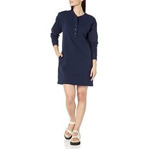 Amazon Essentials Robe chandail Henley en tricot pour femme (disponible en grande taille), bleu marine, taille 1X