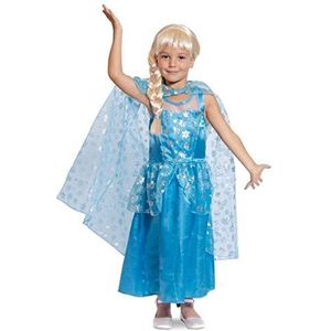 Folat - Sneeuwprinses jurk voor kinderen, maat 116-134, 63217, blauw