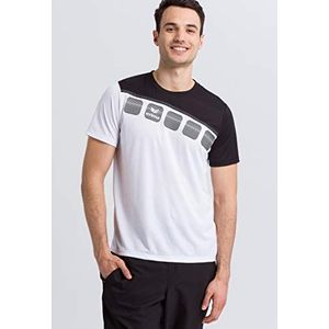 Erima 5-C T-shirt voor heren (1 stuk), wit/zwart/donkergrijs